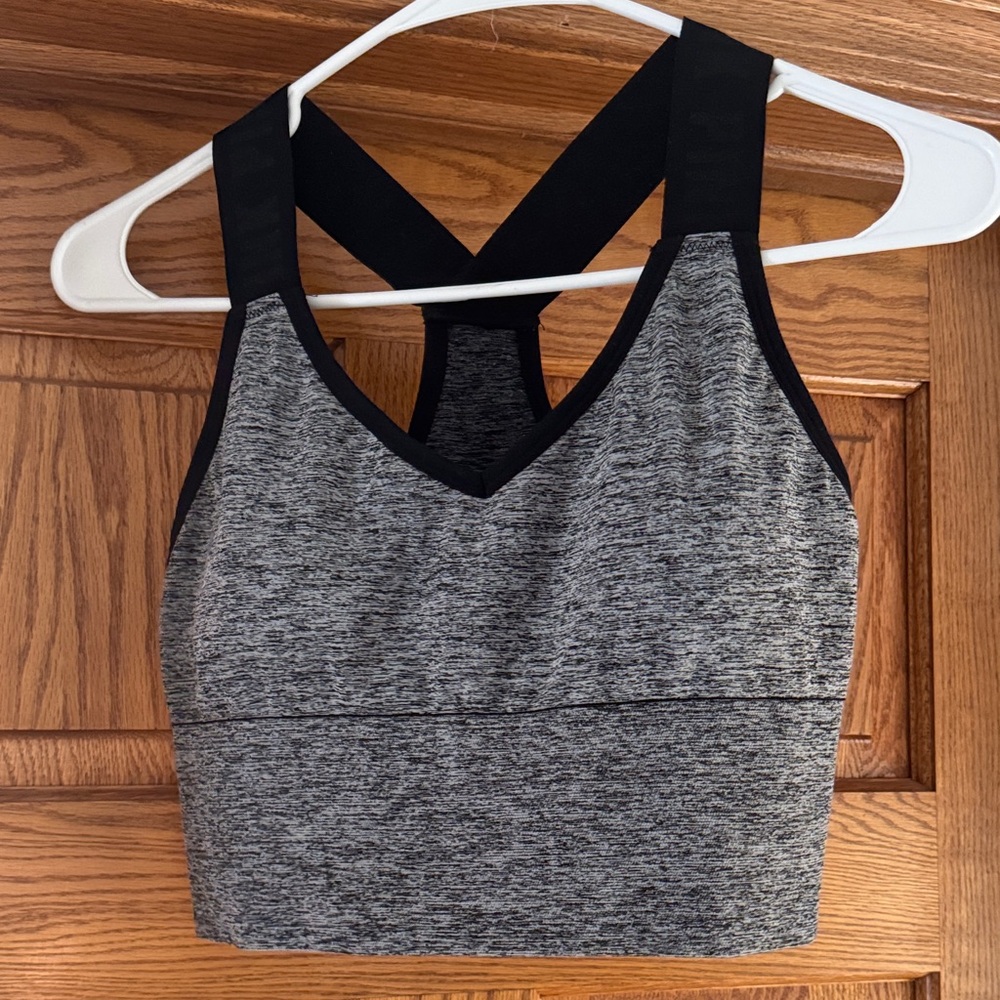 PINK Gray and Black Women's Sports Bra